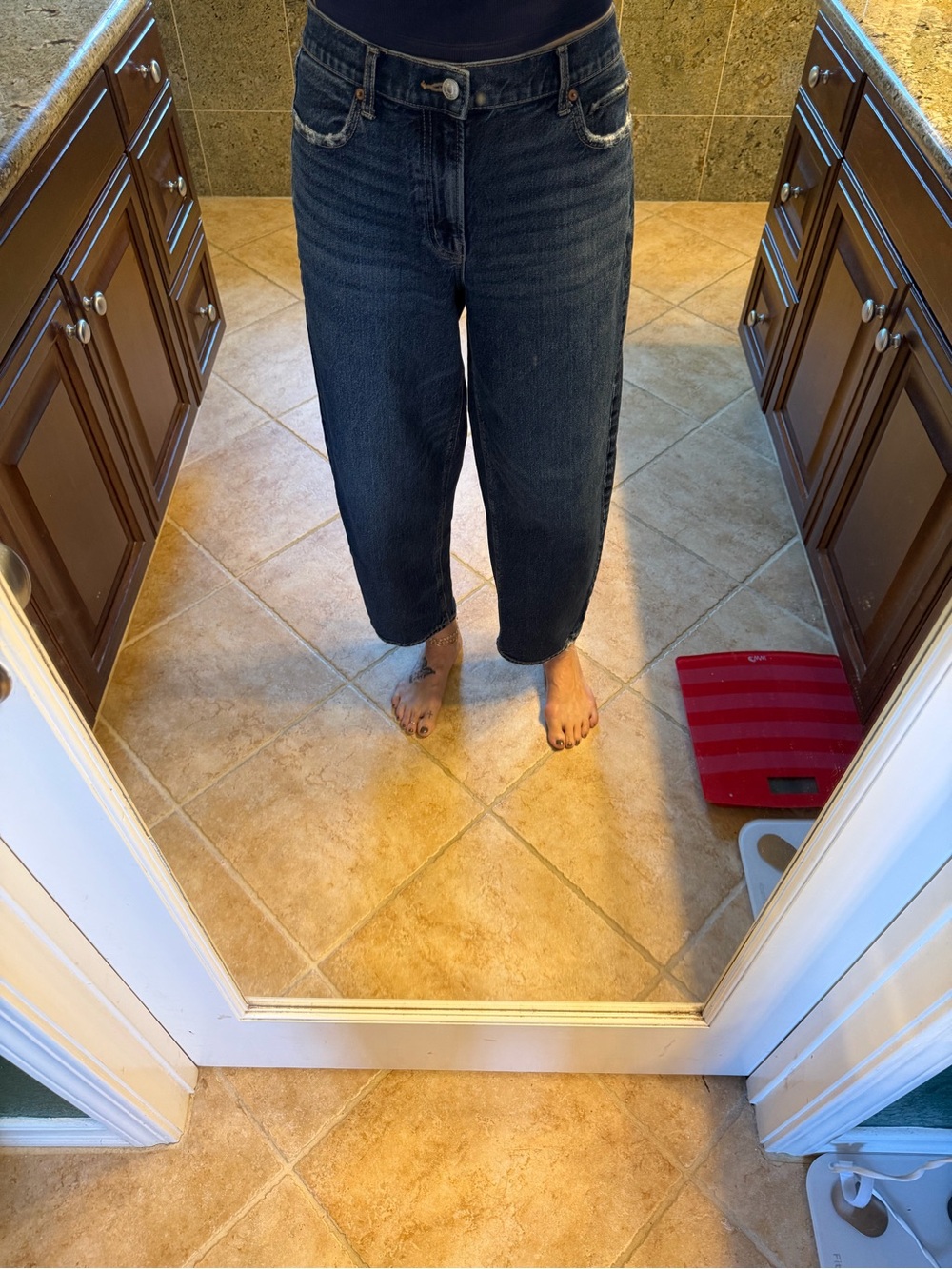 American Eagle Outfitters Dark Indigo Ankle Crop Jeans Size 8 regular